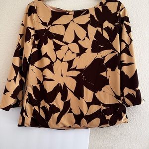 Brown and tan animal print top and skirt large
